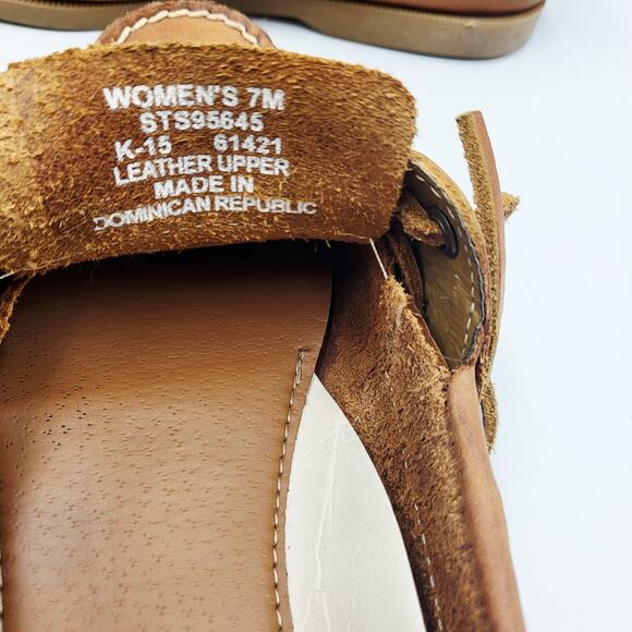 Sperry Top-Sider Boat Shoes Light Brown Nubuck Leather Rubber Soles Women's Sz 7 - Picture 9 of 10